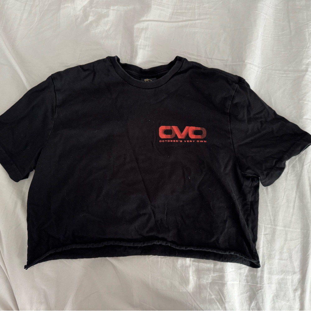OVO Black cropped Tee with red Owl Logo